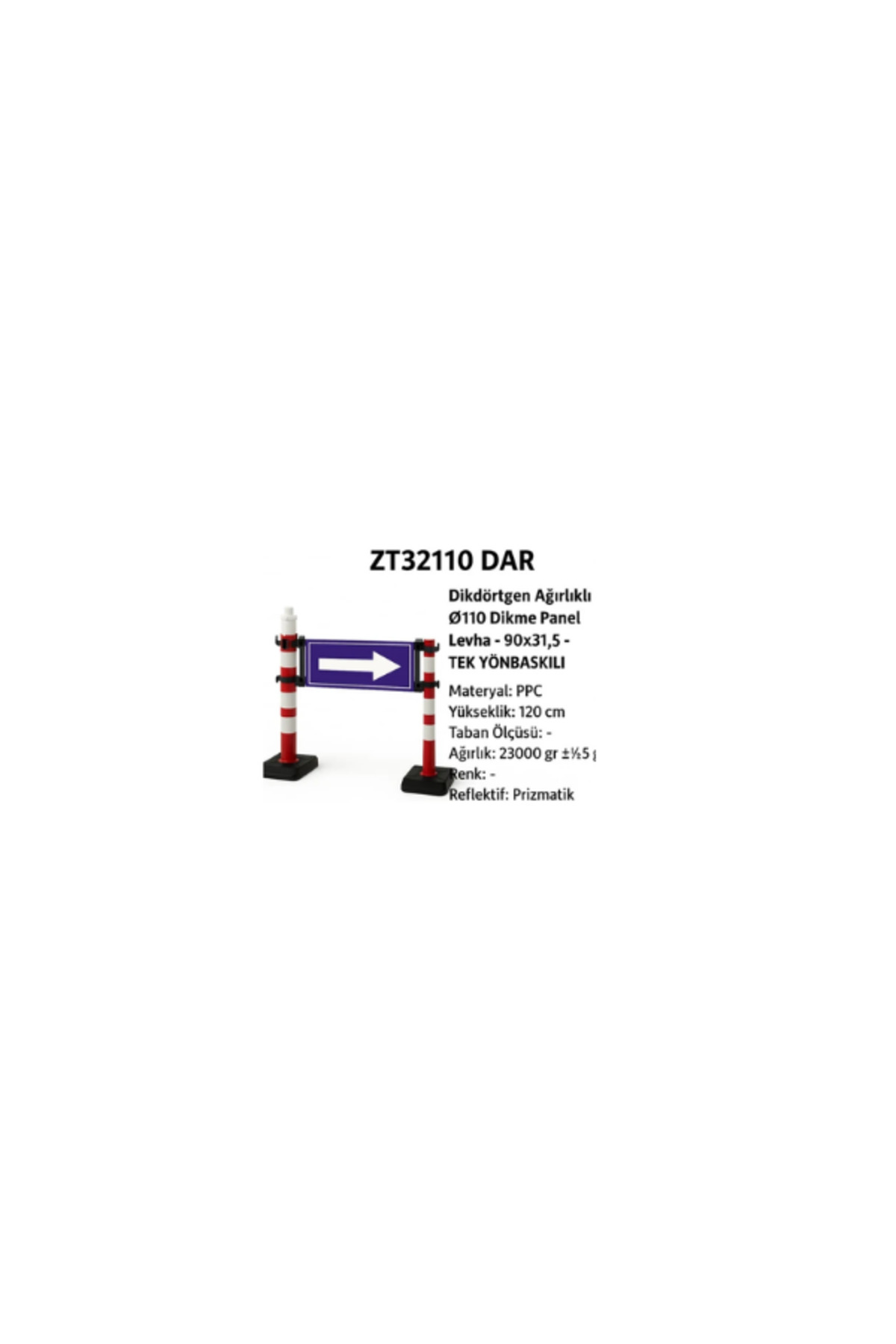Dar Dikdörtgen Ağırlıklı Ø110 Dikme Panel Levha | 90×31,5 – Tek Yön Baskılı