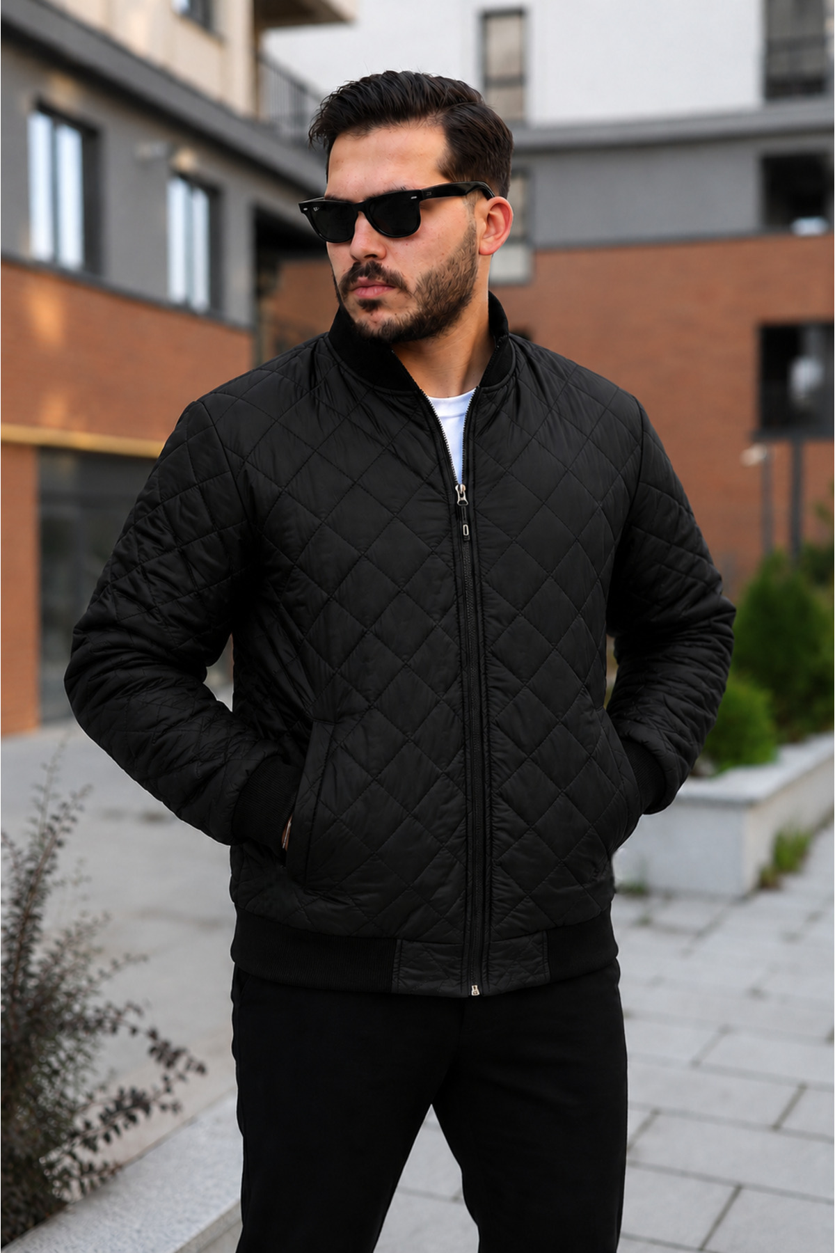 Erkek Premium Comfort Kapitone Siyah Kışlık Mont — مشکی E0205-32 — تصویر 2 از 5