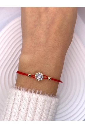 XUPING JEWELRY 14K Kırmızı İp Taşlı Bileklik