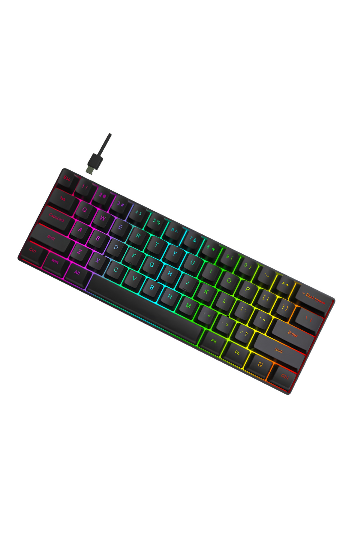 MAMBASNAKE Red Switch Mini Rgb Siyah Klavye 62 Tuşlu Software