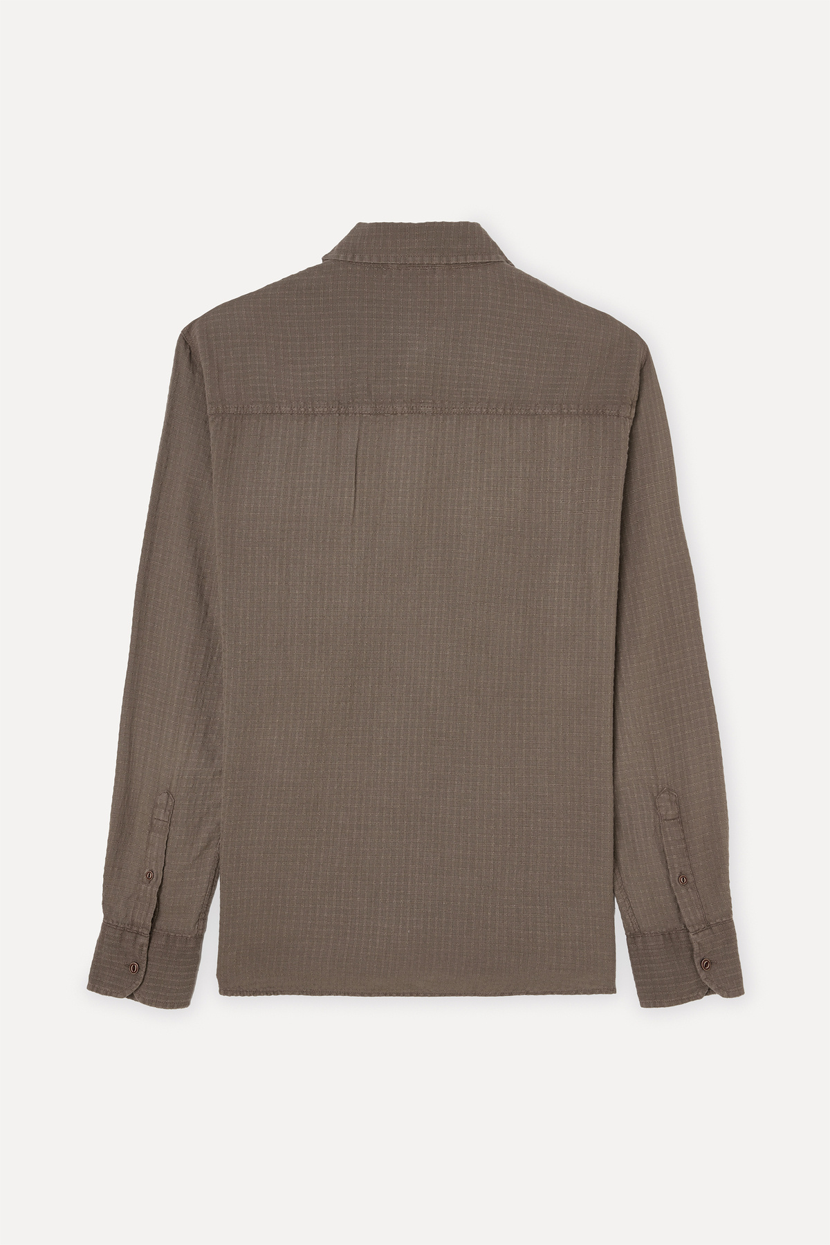 Mudo Erkek Kahverengi Comfort Fit Çift Cepli Uzun Kollu Gömlek görsel 6