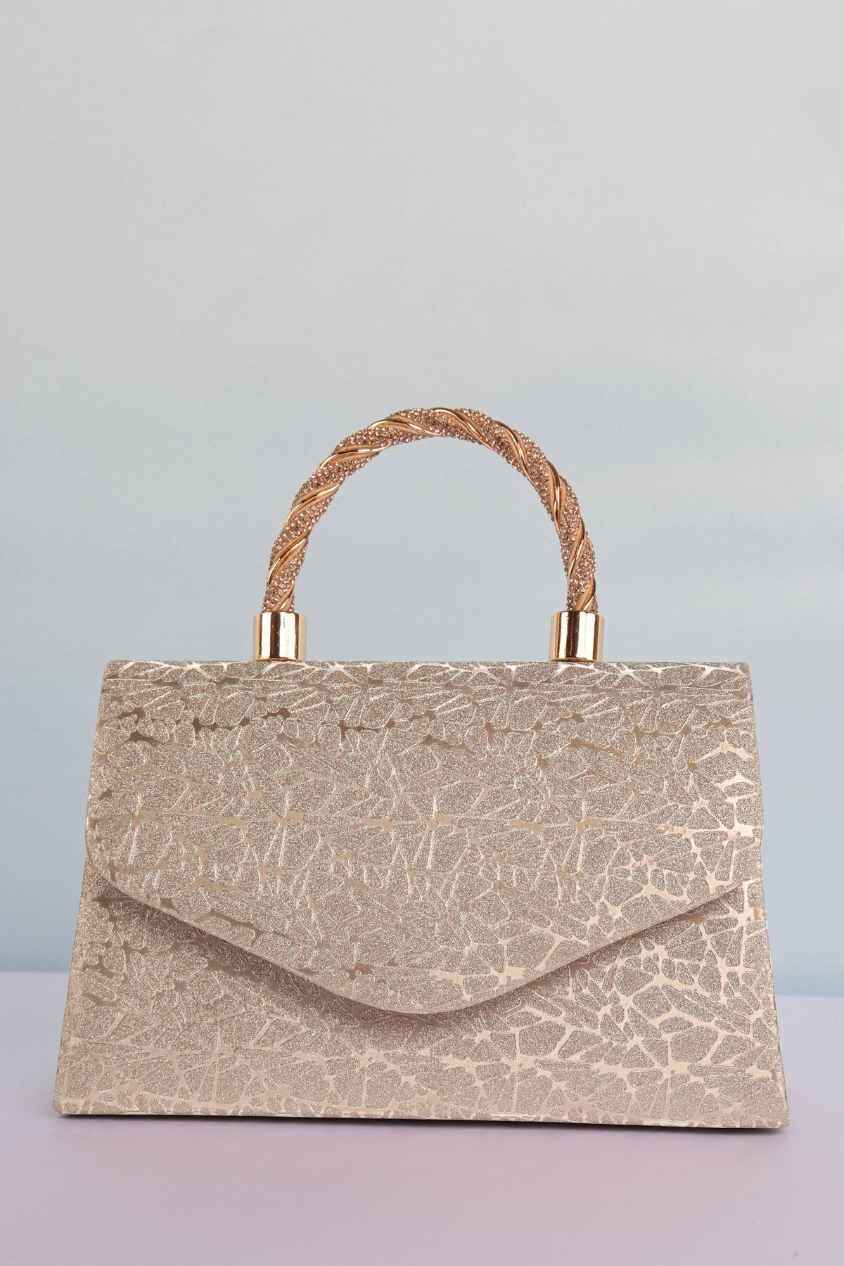 weem bag Elysara EB0267 | NEW YAPRAK ŞIK ÖRGÜ SAPLI ÇANTA görsel 2