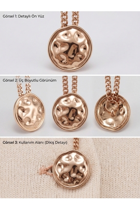 Savio GOLD METAL DÜĞME ZİNCİRLİ KARŞILIKLI 6 LI PAKET