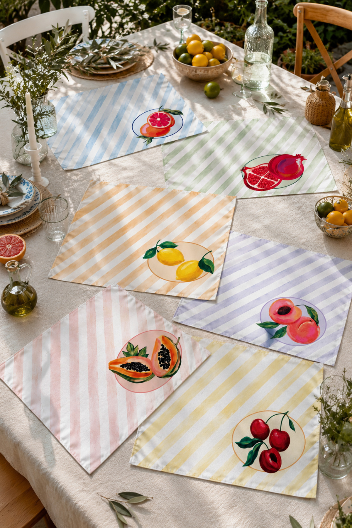 6 Pieces American Service - 45*35 Cm - Fruits