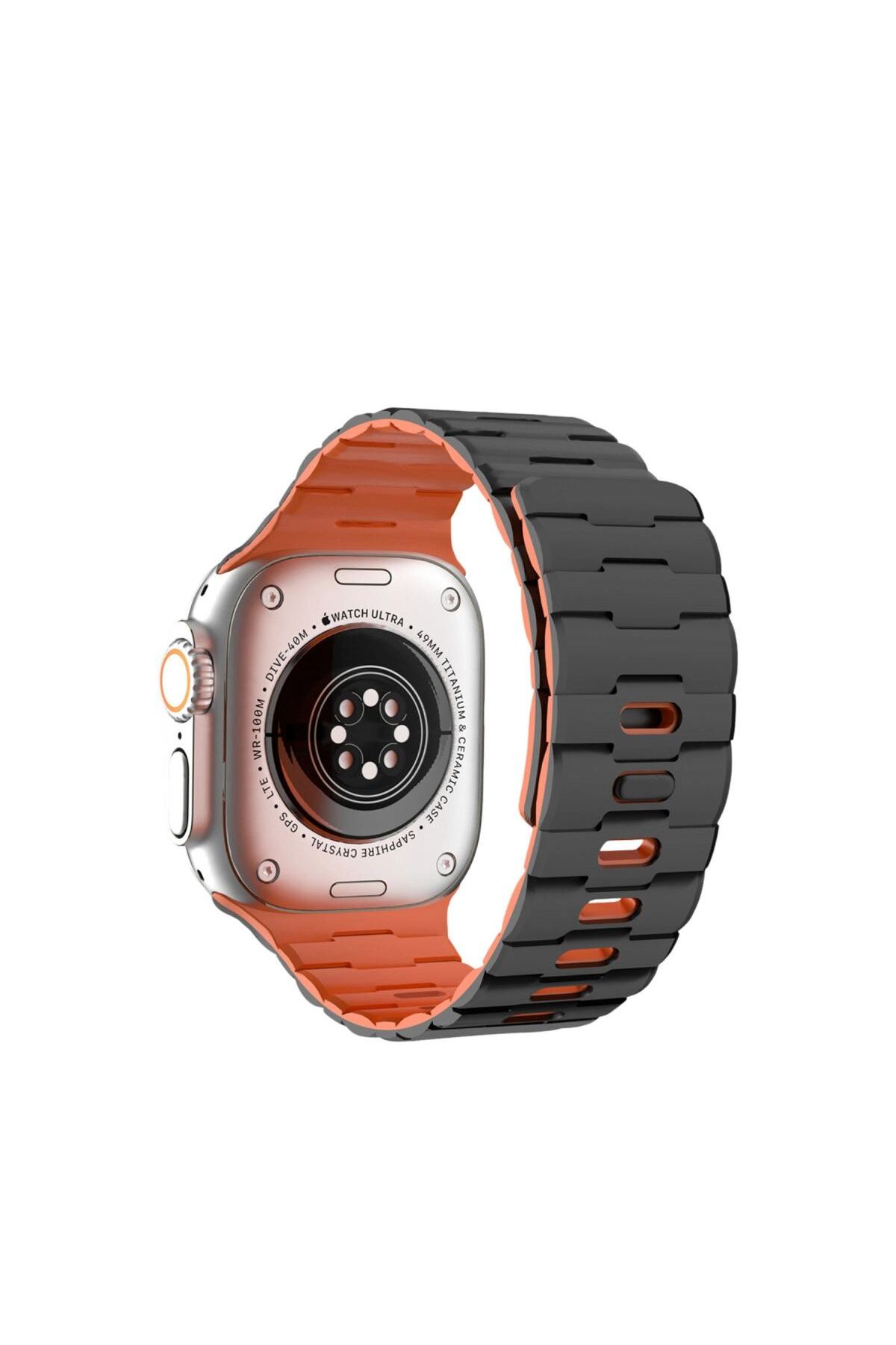 Watch Ultra 49mm Wowen Kordon (saat Değildir) - Siyah-turuncu