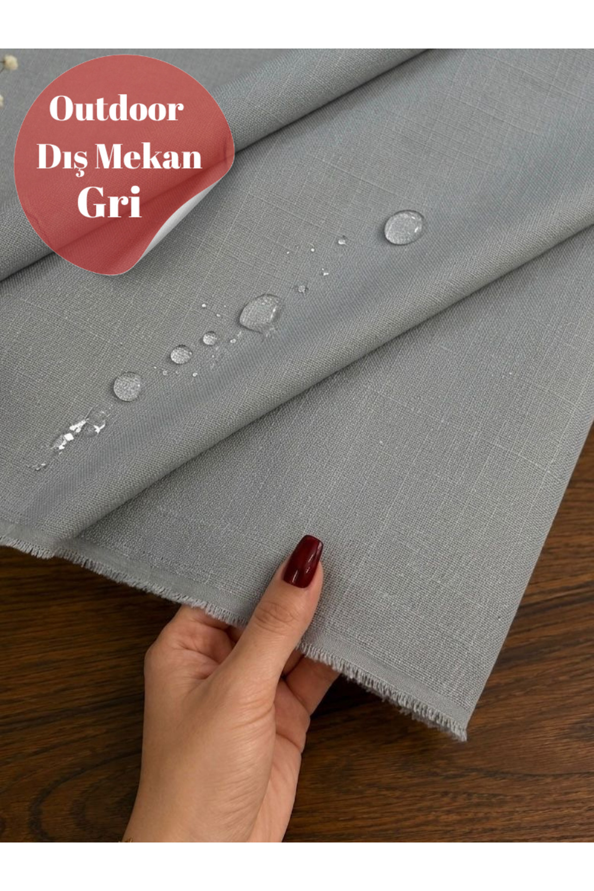 (GREY) Water Repellent Fabric Outdoor Garden And Balcony Furniture Cushion Fabric Stain Resistant Carefree Fabric Outdoor