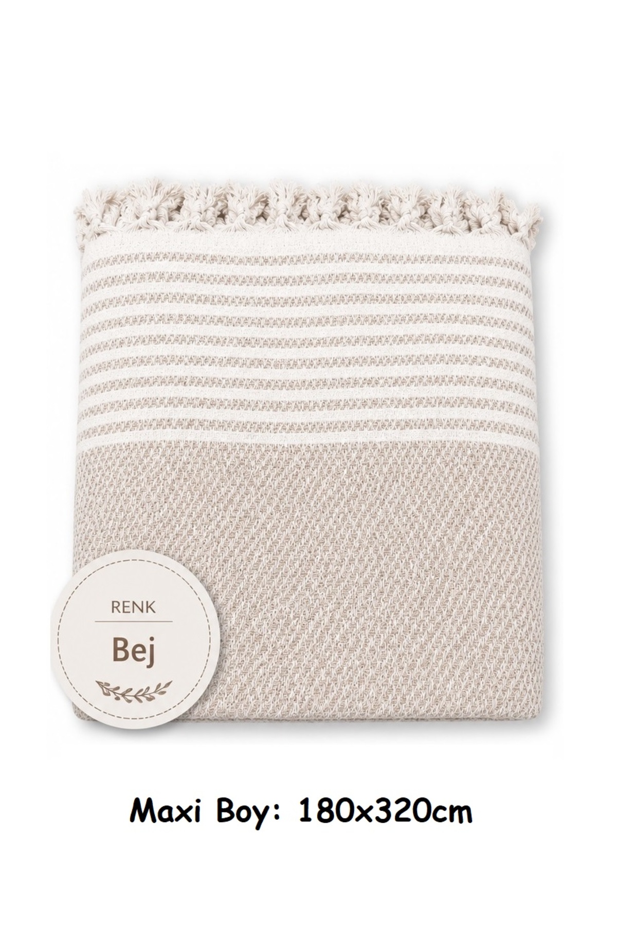 Beige-Cotton Non-Slip Mesh Woven Maxi Seat Cover Cover (180x310)