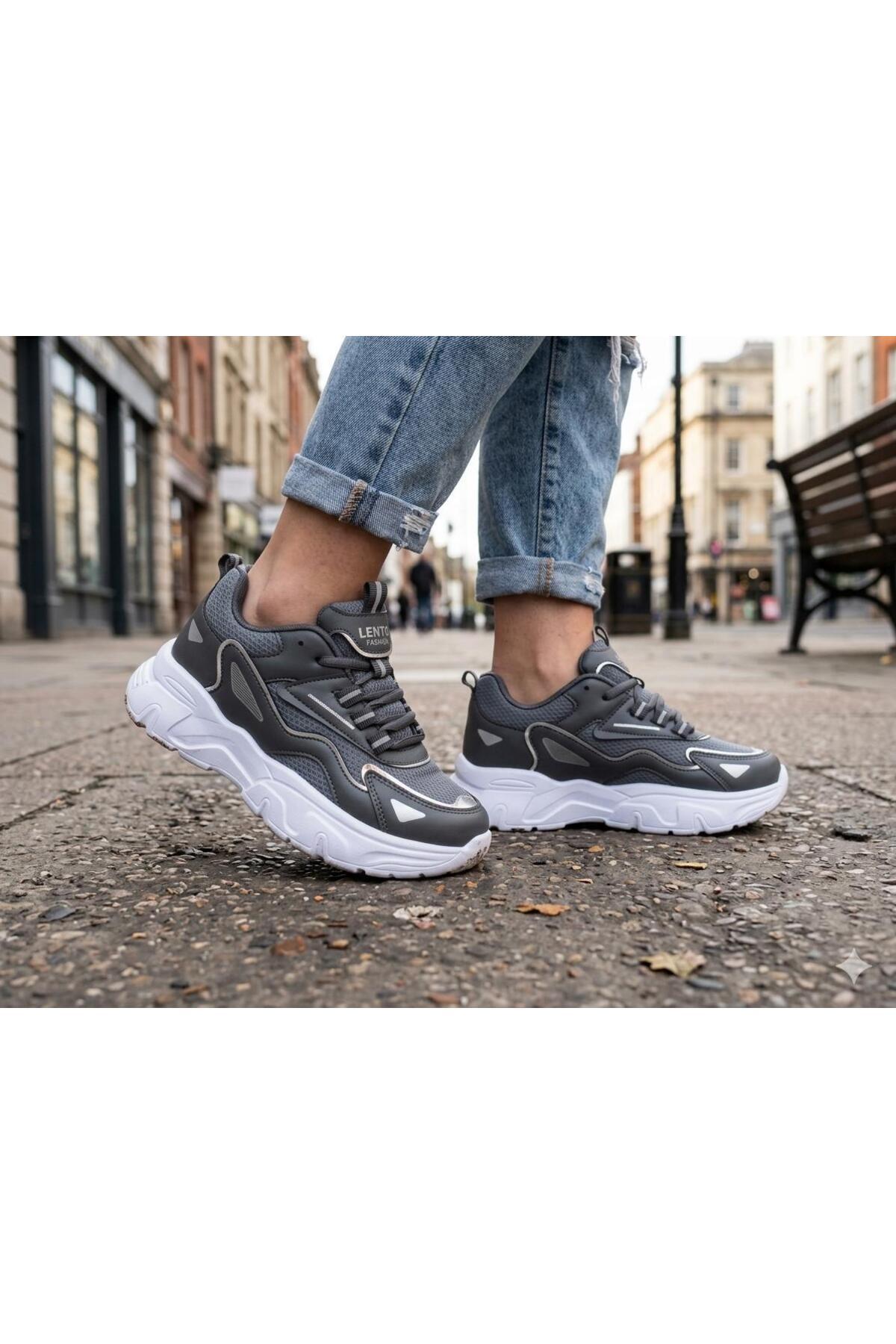Lento Yüksek Taban Yürüyüş ve Koşu Spor Ayakkabı Sneaker