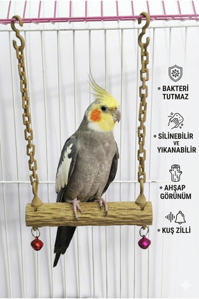 ozzipetshop Sultan Papagani İçin Ozel Ölçü Bakteri Tutmayan Ahsap Desenli Sil...