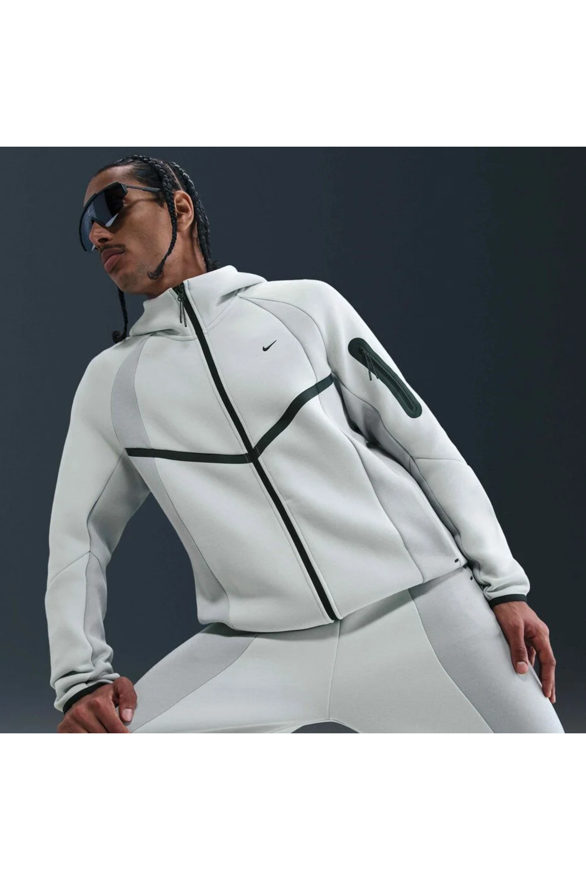 سویشرت خاکستری مردانه Tech Fleece Pro Windrunner FZ مدل REDSPORT نایکی سویشرت اسپرت Nike