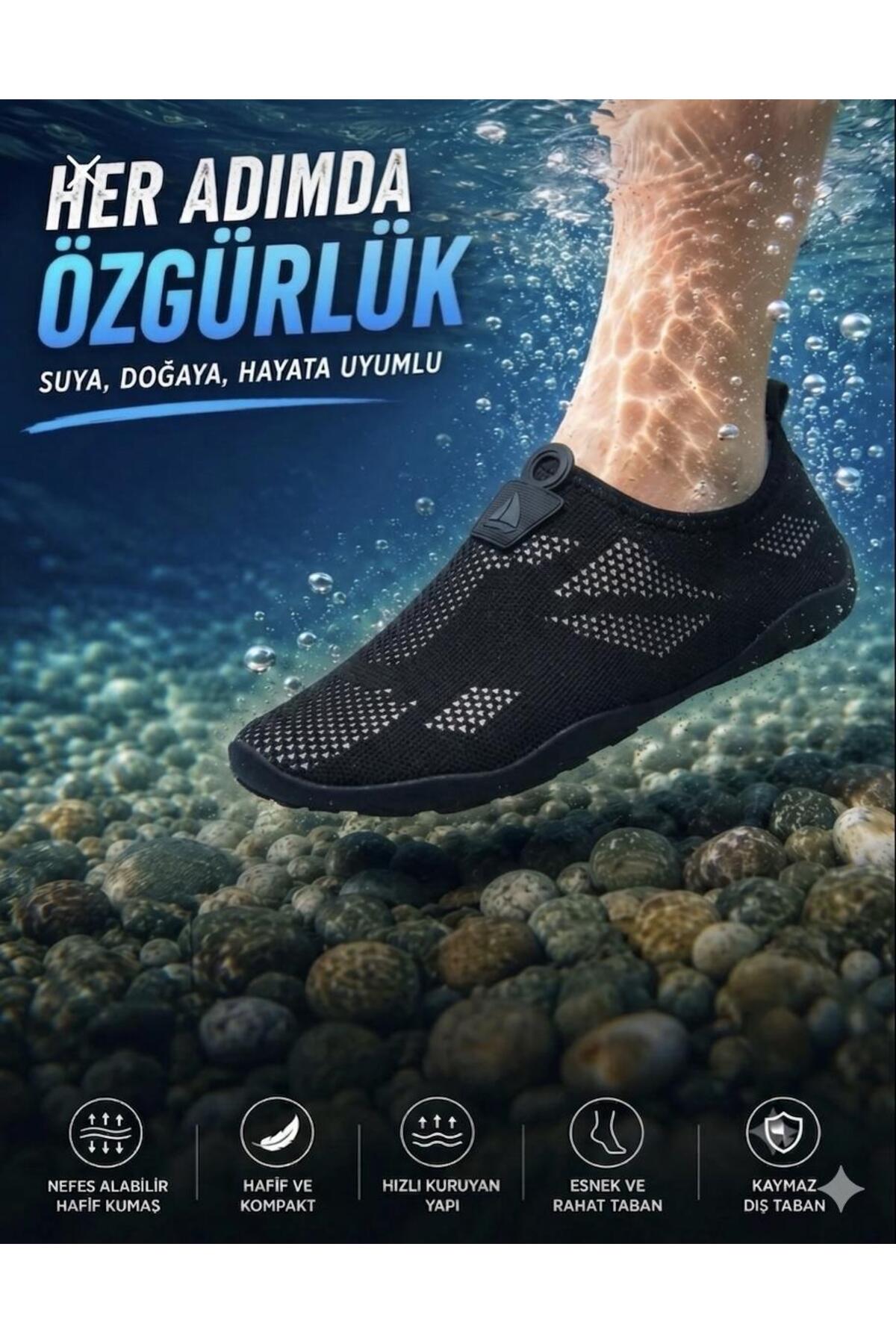 awix Unısex AkınalBella Kalın Tabanlı Çok Amaçlı Deniz Ayakkabısı Havuz Plaj Bahçe Ev Patiği görsel 3