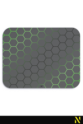 nilizma Yeşil Siyah Petek Desenli Premium Mouse Pad Kaymaz Taban Ergonomik Of...