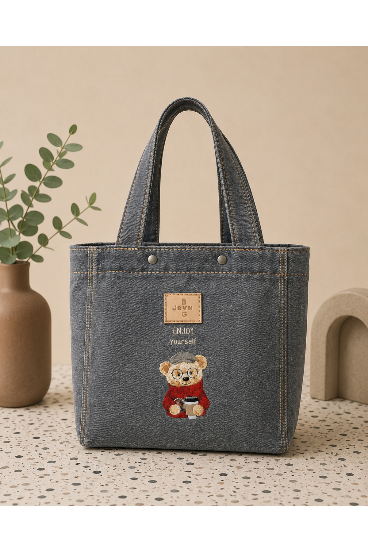 NARRATİVA Cute Design Denim Tote Bag