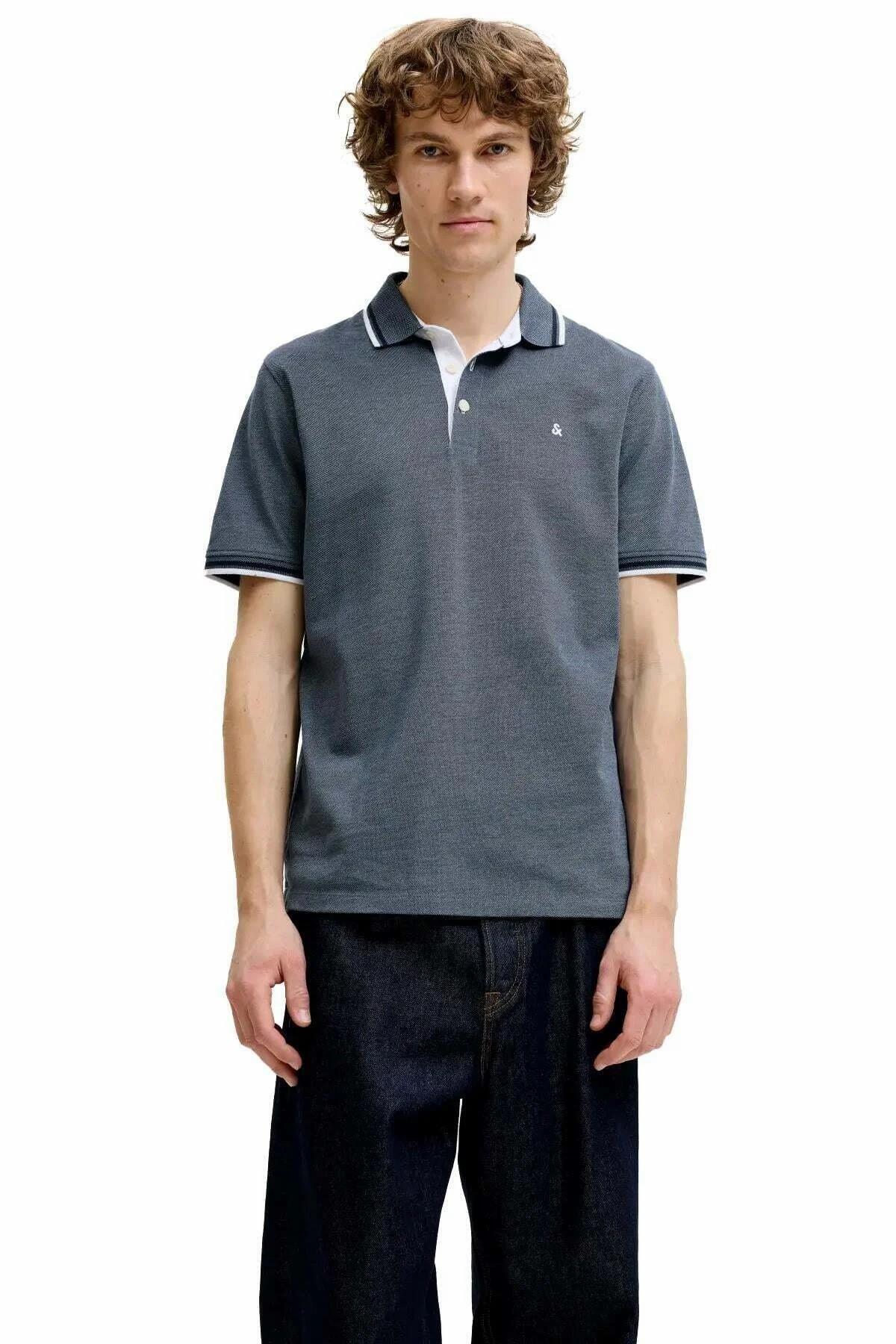 تی شرت مردانه جک جونز مدل Paulos Polo یقه گرد کد ۱۲۱۳۶۶۶۸ جک اند جونز پولوشرت Jack & Jones