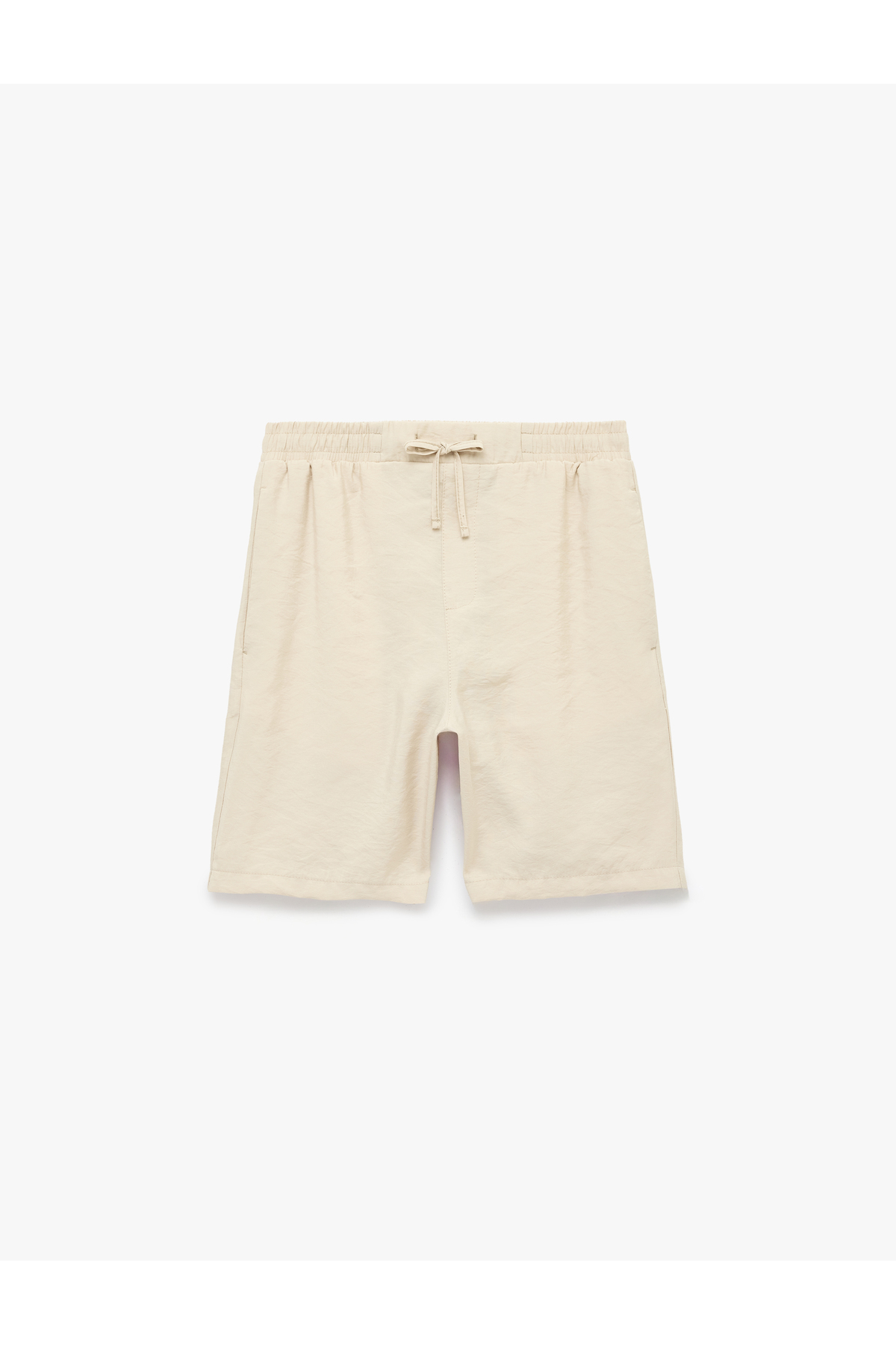 Koton Regular Fit Cepli Bermuda Cupro Modal Beli Bağcıklı Şort görsel 3