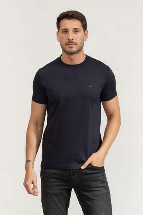 Tommy Hilfiger Erkek Marka Logolu Pamuklu Günlük Kullanım Lacivert T-Shirt MW...