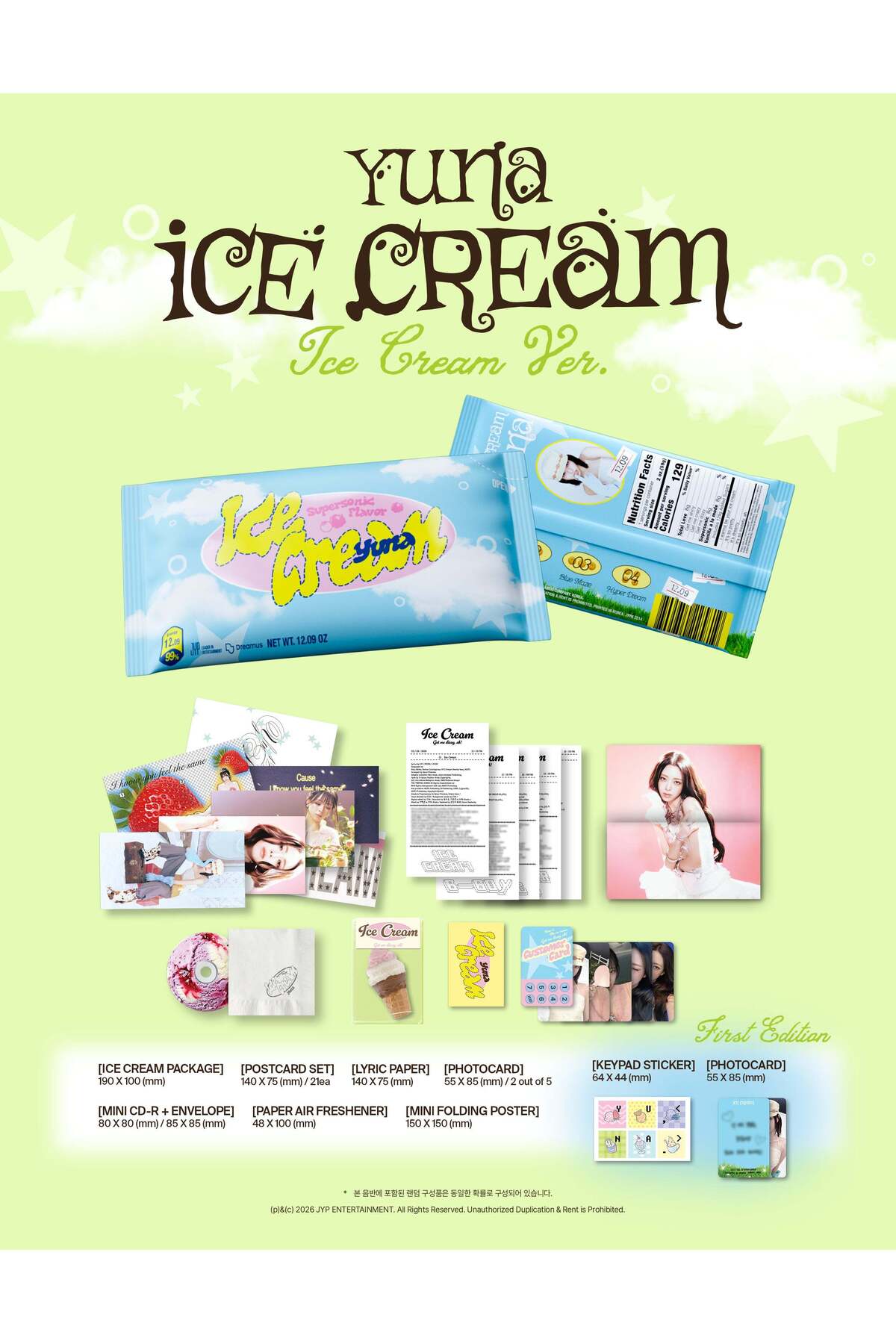 ITZY ユナ ICECREAM 新品未開封　セット×20 合計40枚 tays store YUNA (ITZY) - [Ice Cream] Ice Cream Ver. Album - Fiyatı