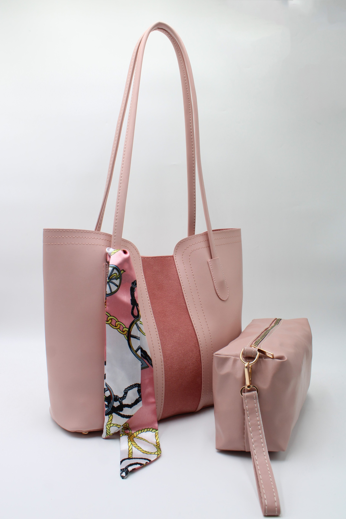 Women's Oversized Scarf Detailed Handy Hand, Sleeve and Shoulder Bag with Puppy