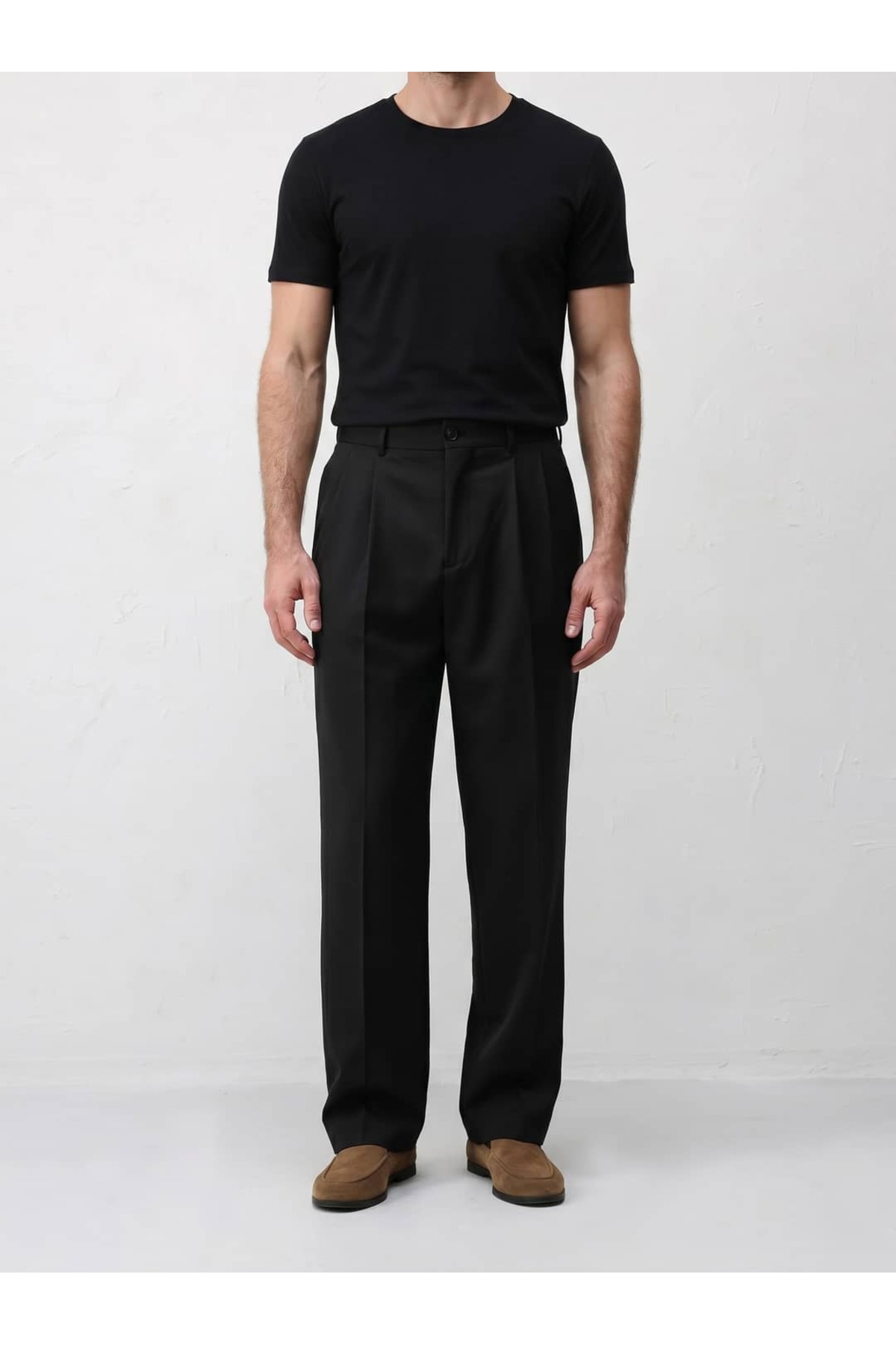 Atelier Old Money Pileli Bol Kalıp Siyah Pantolon SS7114 — مشکی pileli-bol-kalip-siyah-pantolon-ss7114-1