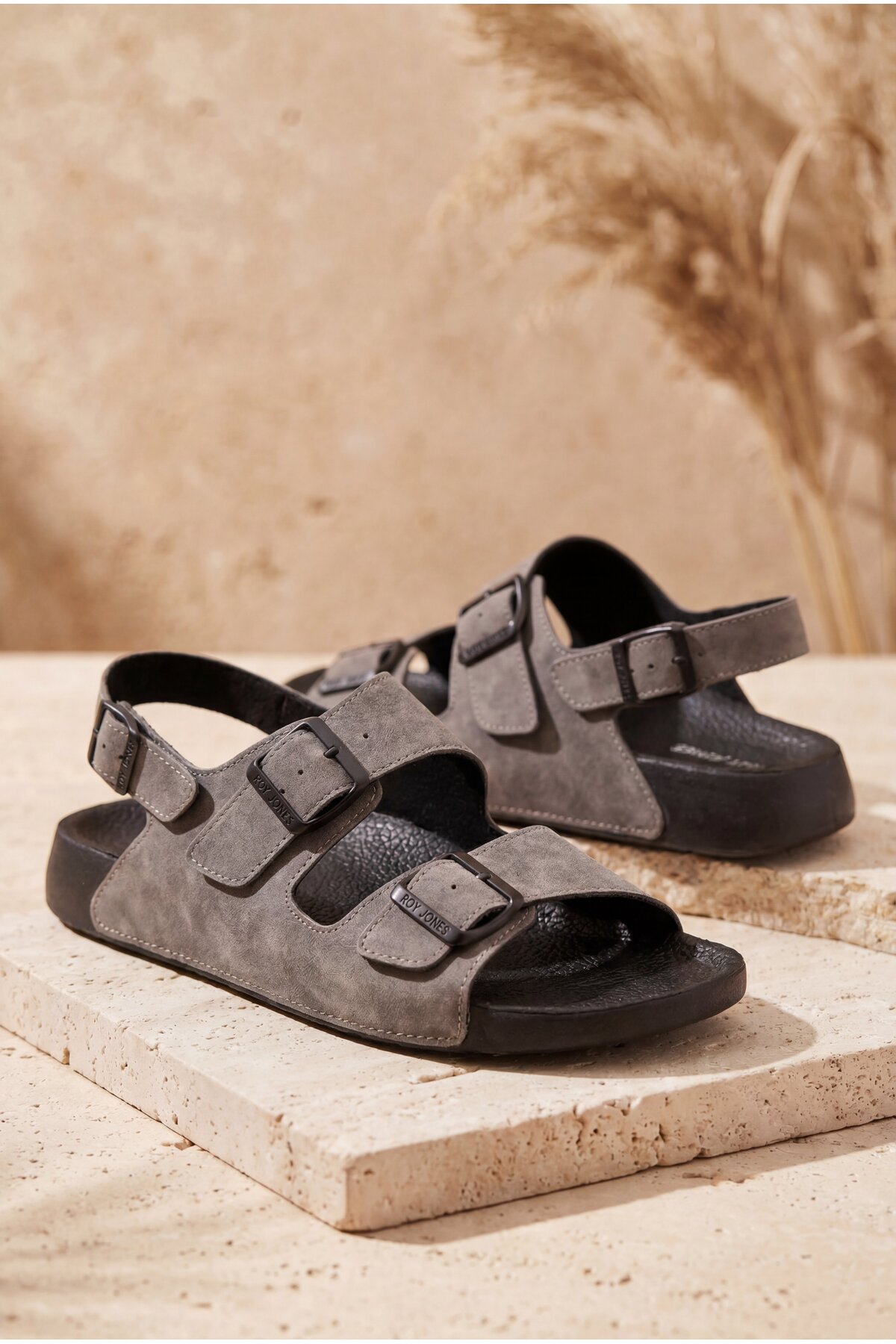 Shoebuo Erkek Sandalet Terlik Çift Tokalı Anatomik Taban Rahat Günlük Yazlık Premium Şık Tasarım