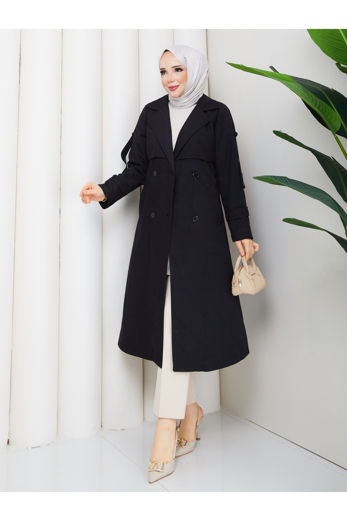 FRESH FASHION TRENÇKOT KRUVAZE YAKA, ASTARLI, KUŞAKLI,MEVSİMLİK TORİNO KUMAŞ