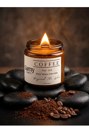 Gamy Crafts Kahve Kokulu Mum - %100 Doğal Soya Mumu Ahşap Fitilli Dekoratif A...