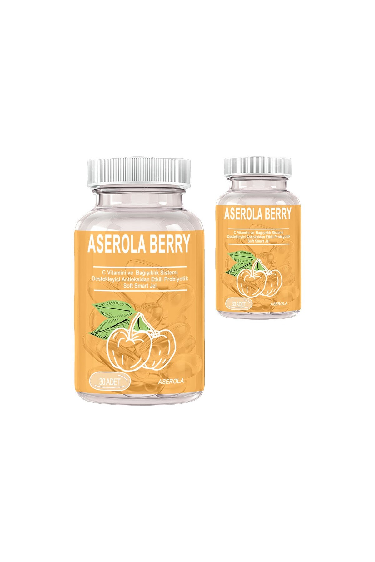 Bezos Aserola Berry 2 Kutu Aserola Ekstratlı C Vitaminli Antioksidanlı Probiyotik 30lu Soft Jel Kapsüller — DCCBBB-Z773980-AGC01