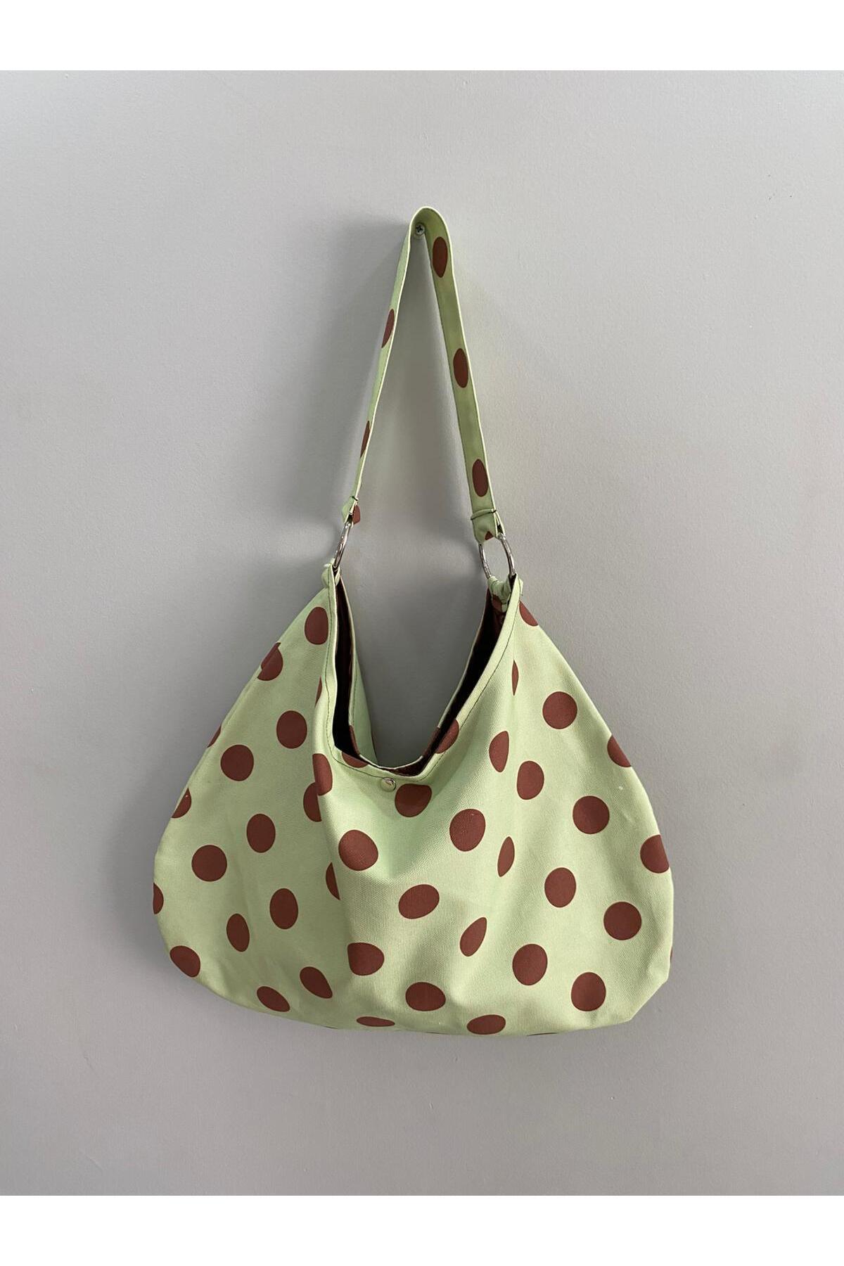 Polka Bag Polka Dot Bag / Polka Dot Shoulder Bag Mint Green (28*49)
