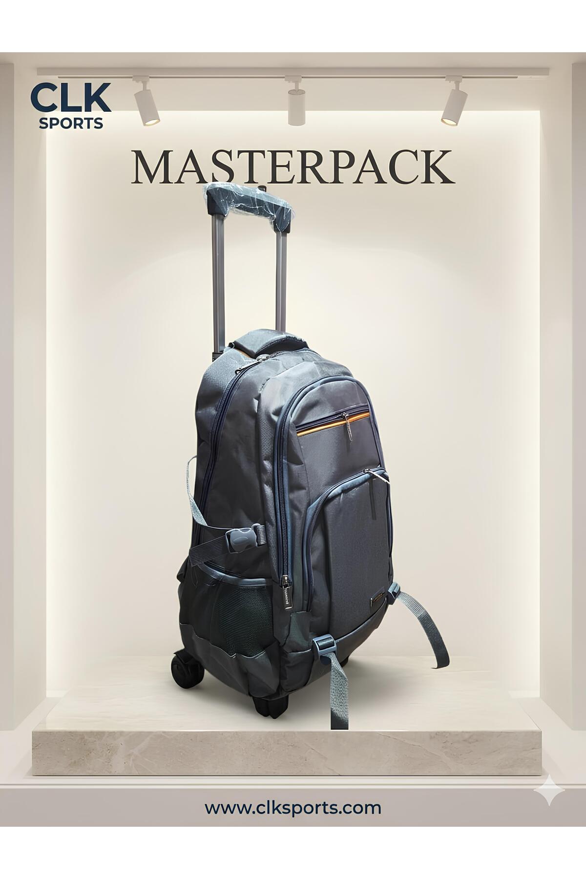 MASTER PACK Lux Çekçekli Tekerlekli , Dağcı Seyahat Laptop Bölmeli , Sırt Çantası
