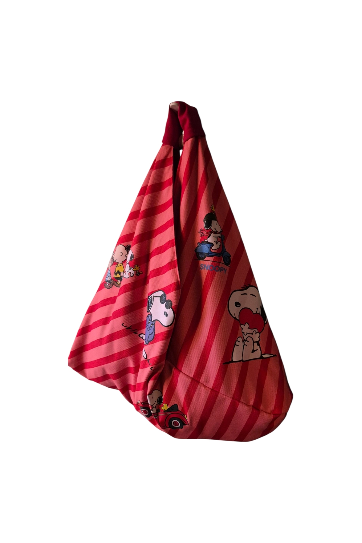 handedizayn Hande Dizayn Sevgililer Anneler Günü Snoopy Kırmızı Çizgili Origami Model Omuz Çantası
