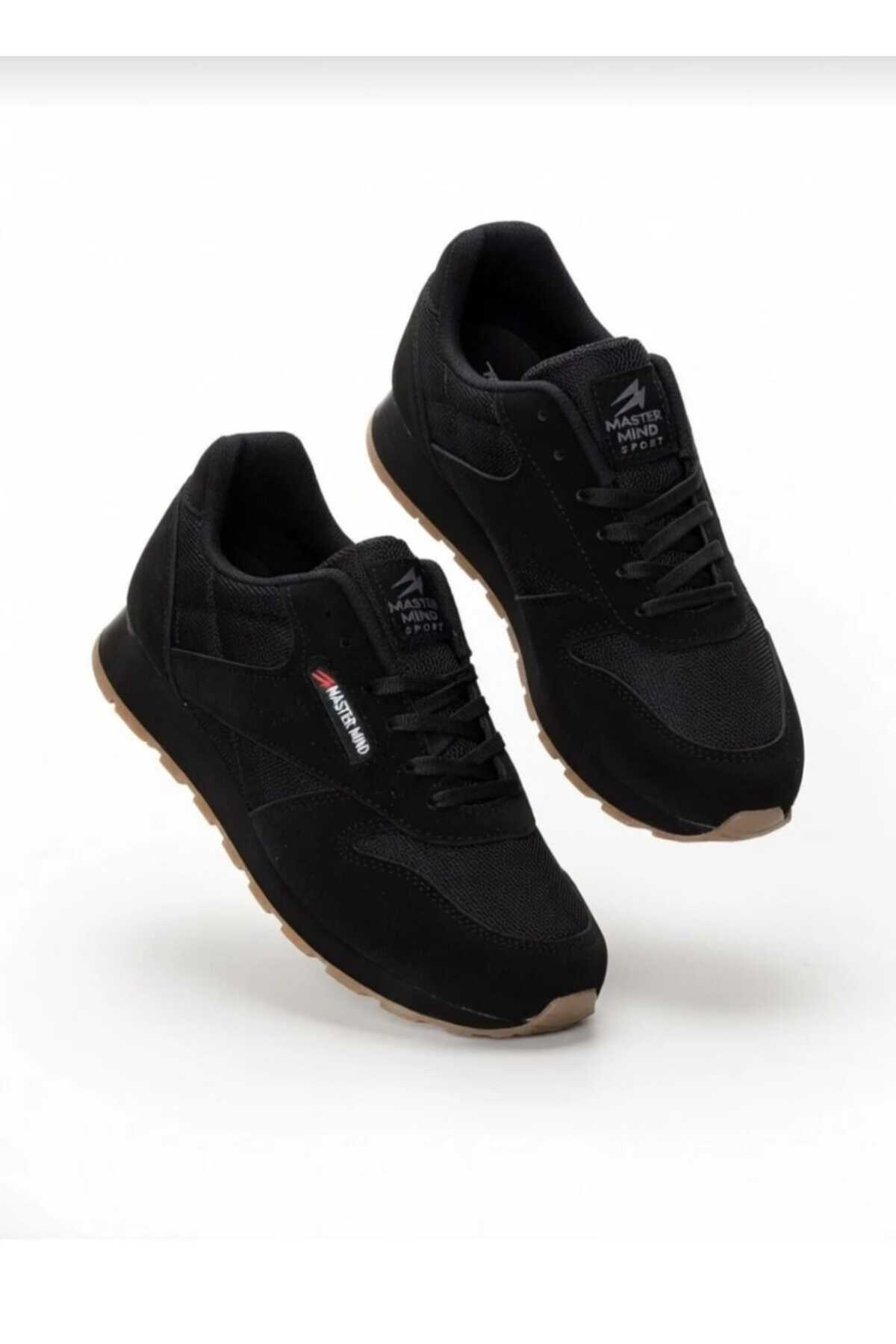 Dark Heel Men's Black Smoked Daily Flexible Lace-Up Breathable Comfortable Soft Sole Sneaker Sports Shoes