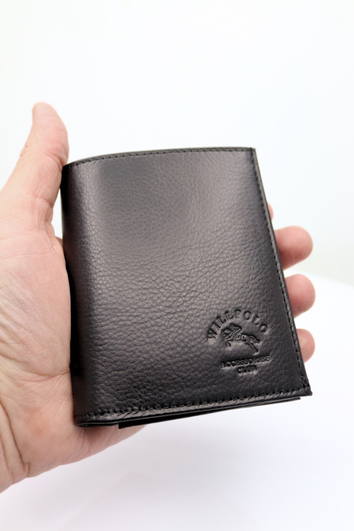 Classbag Erkek Siyah Hakiki Deri Dikey Büyük Boy Kartlıklı Cüzdan (11,5Cmx9 cm) görsel 2