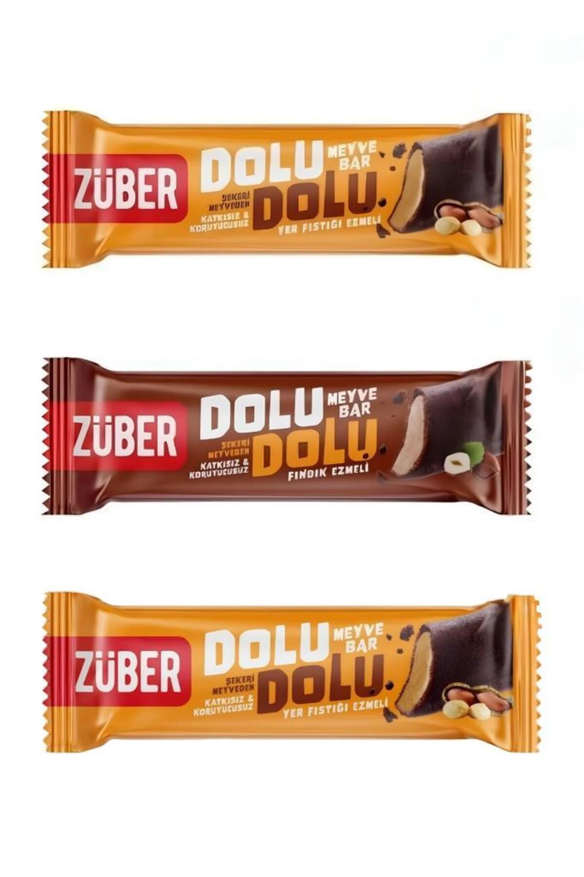 Züber Dolu Dolu Meyve Bar Deneme Paketi 30g x 3 Adet (Yer Fıstığı Ezmeli, Fındık Ezmeli)
