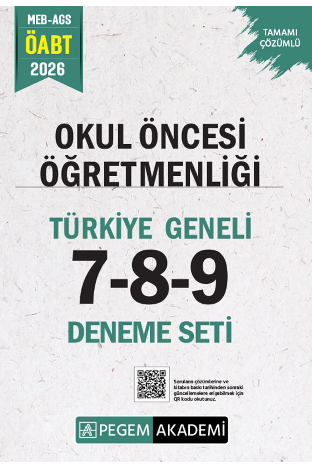 Pegem Akademi Yayıncılık 2026 MEB AGS ÖABT Okul Öncesi