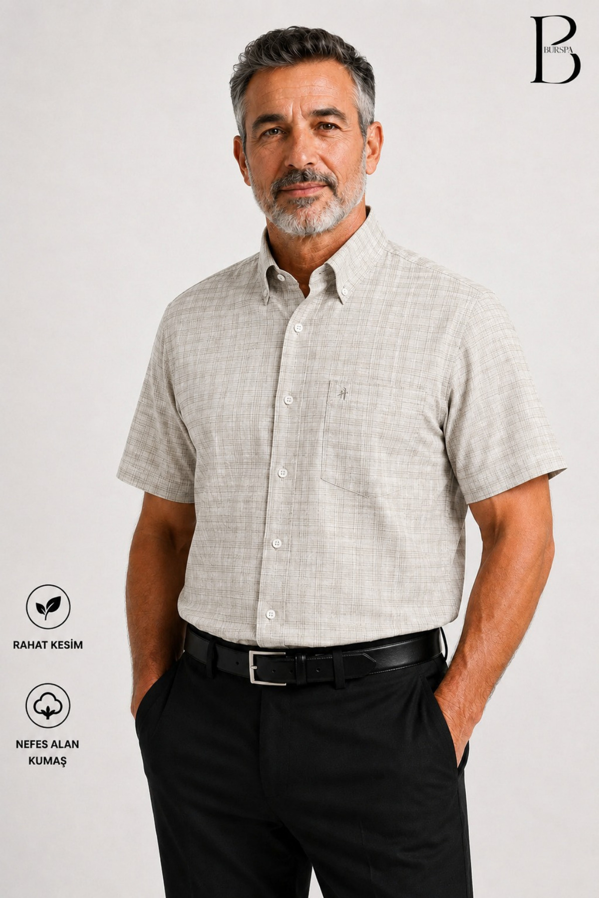 Casual Cut Classic Men's Dad Plaid Short Sleeve Cotton Summer Shirt