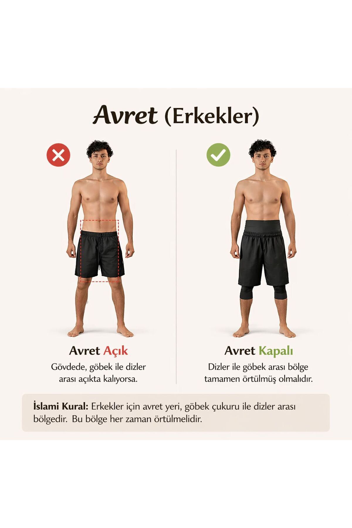 Store Erkek Tesettür Şortu (Siyah) görsel 6