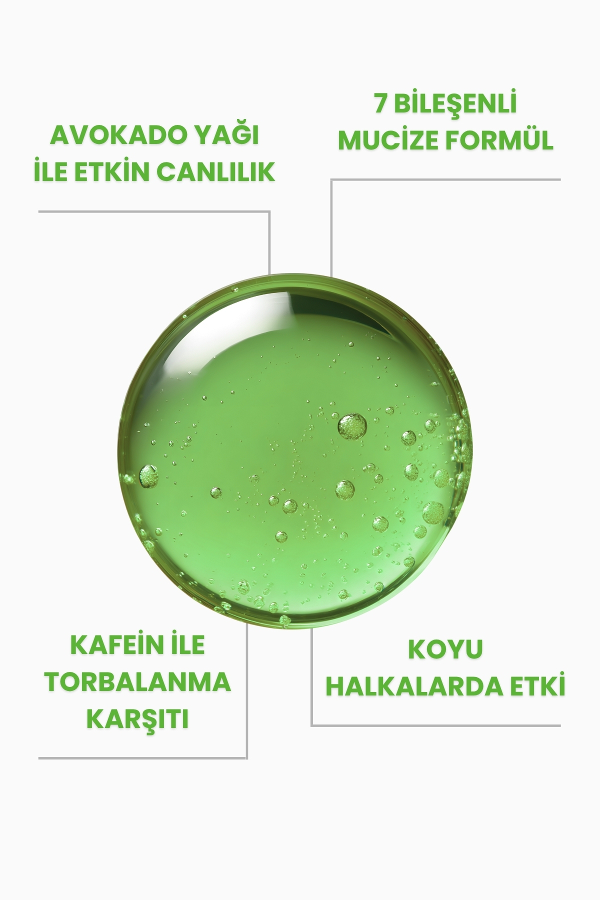 Avokado Göz Altı Torbalanma, Koyu Halka ve Morluk Karşıtı Perfection Serum Kafein, E Vitamini 30 ml — awakening — تصویر 5 از 8