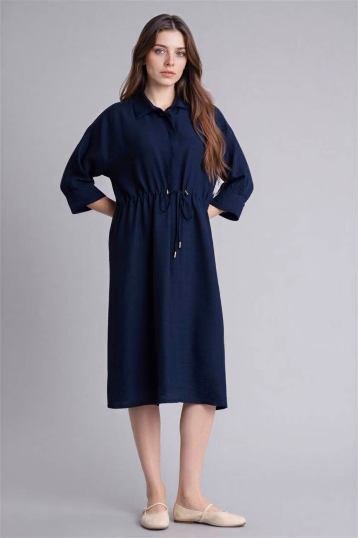 Defacto Regular Fit Shirt Collar Half Sleeve Dress H0072Ax26Sp