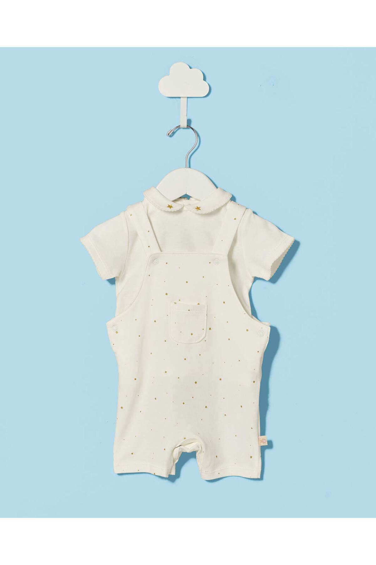 REDTAG Baby Ivory Dungaree 2 Piece Set