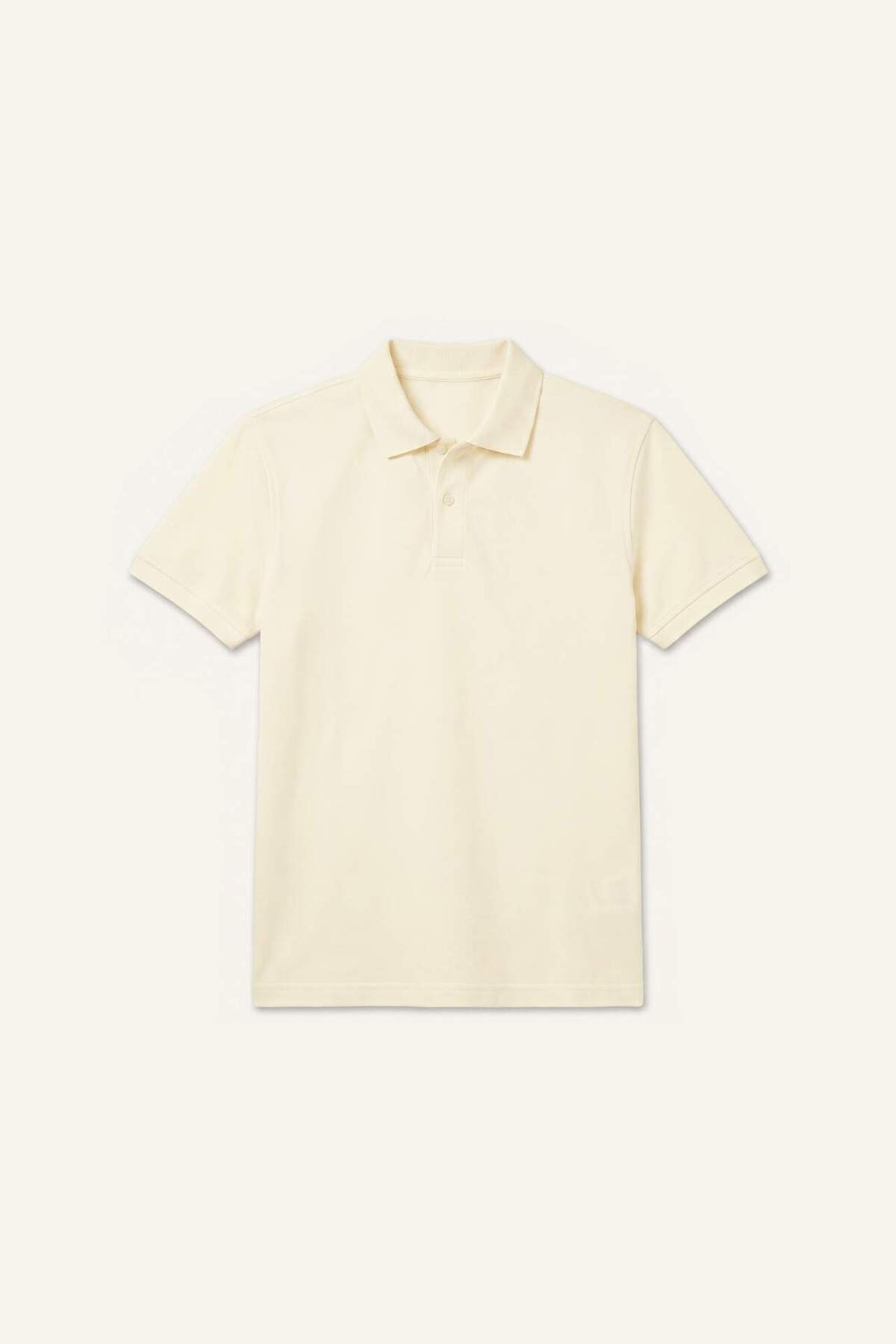 Defacto 100% Cotton Regular Fit Polo Light Yellow T-Shirt E9504Ax26Sp