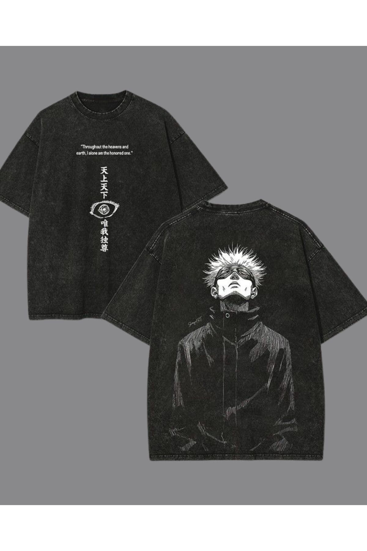 Toum Jujutsu Kaisen Printed Washable Vintage Unisex Oversize T-Shirt