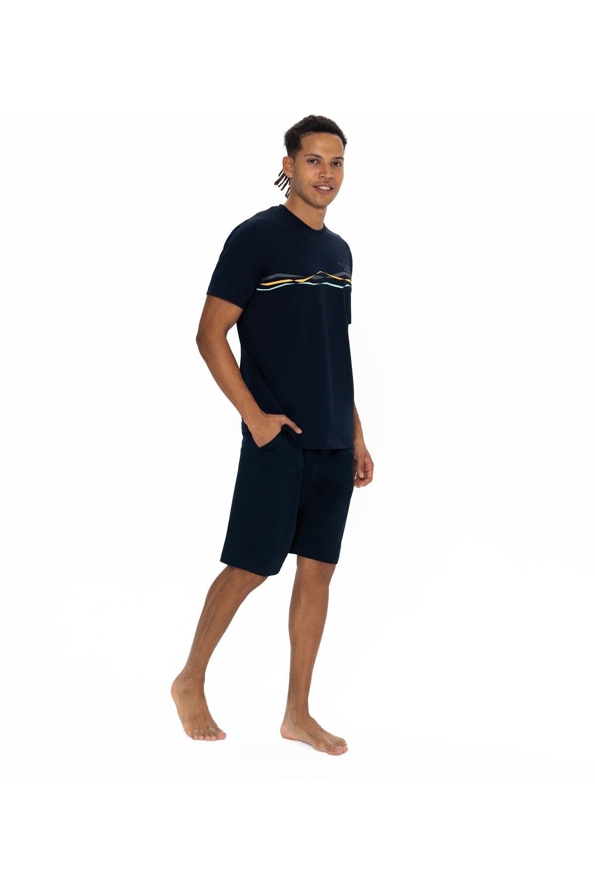ست پیژامه و لباس خواب مردانه یقه گرد | یو اس پولو U.S. Polo Assn. TYC6E987397D85C3E22ED6B00 TR - تصویر 3