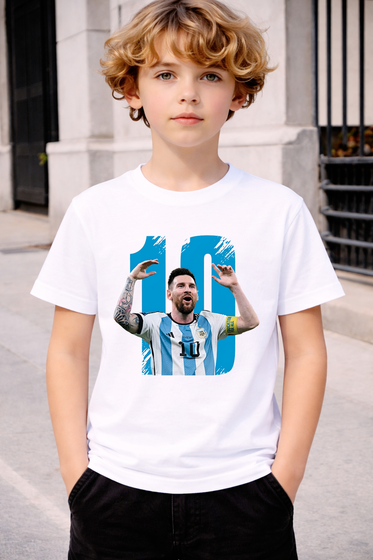 STYLE-X Lionel messi PRINTED CREW NECK CHILDREN and YOUNG TSHIRT