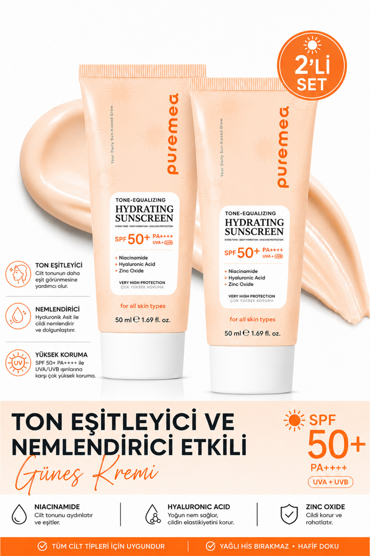 Tone-Up SPF 50+ PA++++ | Beyazlık Bırakmayan, Ton Eşitleyen & Aydınlık Görünüm Veren Yoğun Nemlendirici Güneş Kremi 50 ml — TYC26E2193DBDD7251AAB4900 — تصویر 7 از 8