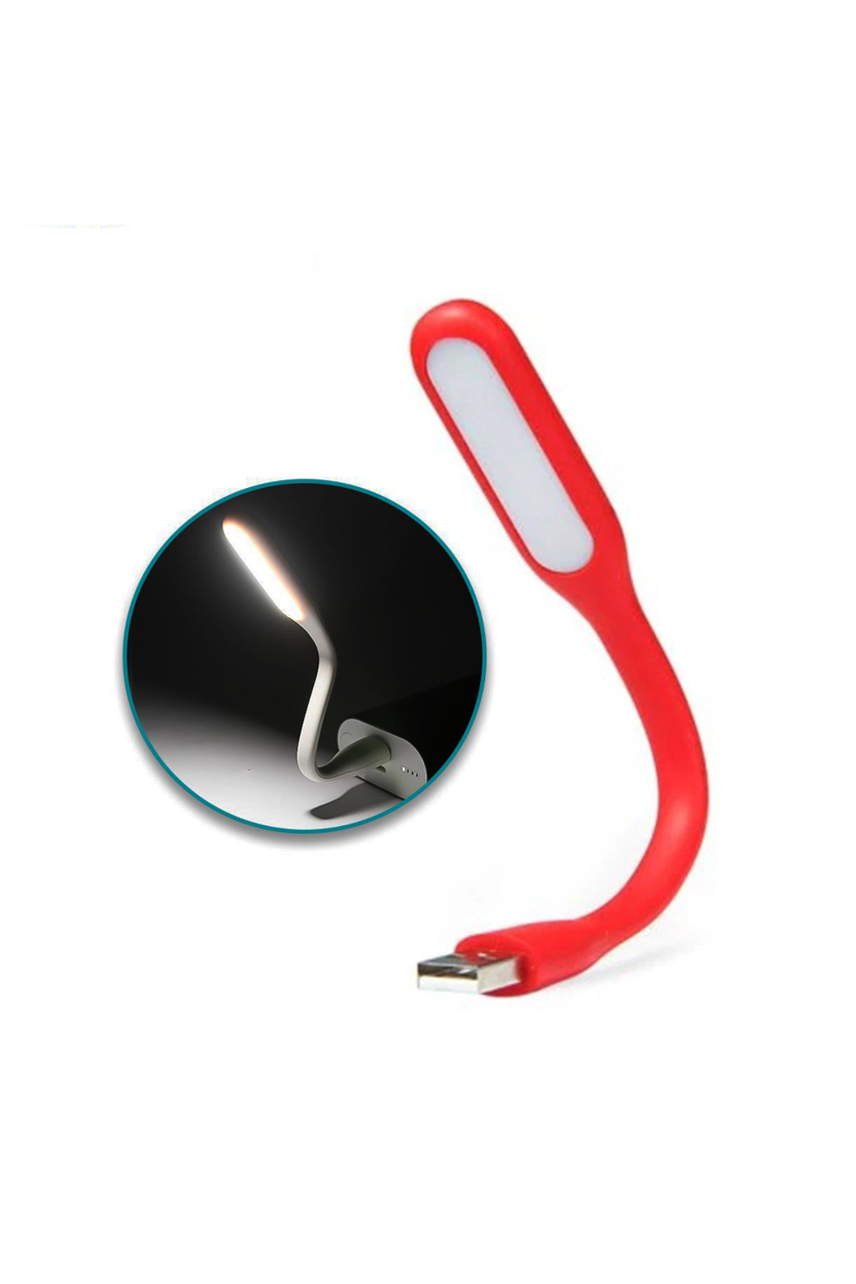 Usb Led Lamba Katlanabilir Pc Laptop Klavye Aydınlatma Esnek Bükülebilir Powerbank/Bilgisayar/Laptop Gibi Usb Bağlantısı Olan Cihazlarda Kullanabilirsiniz Kırmızı