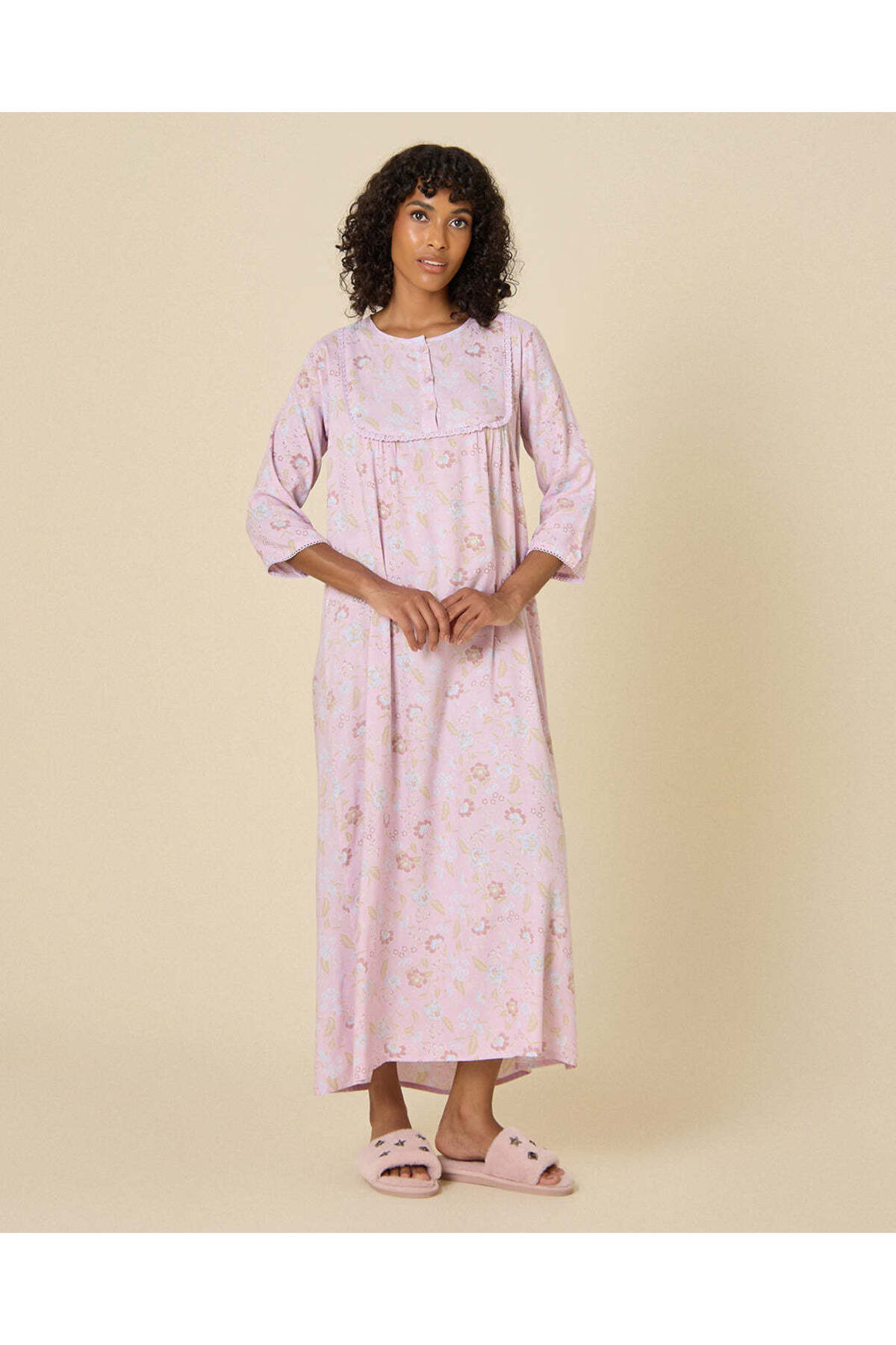 REDTAG Women Floral Long Sleeve Nightgown