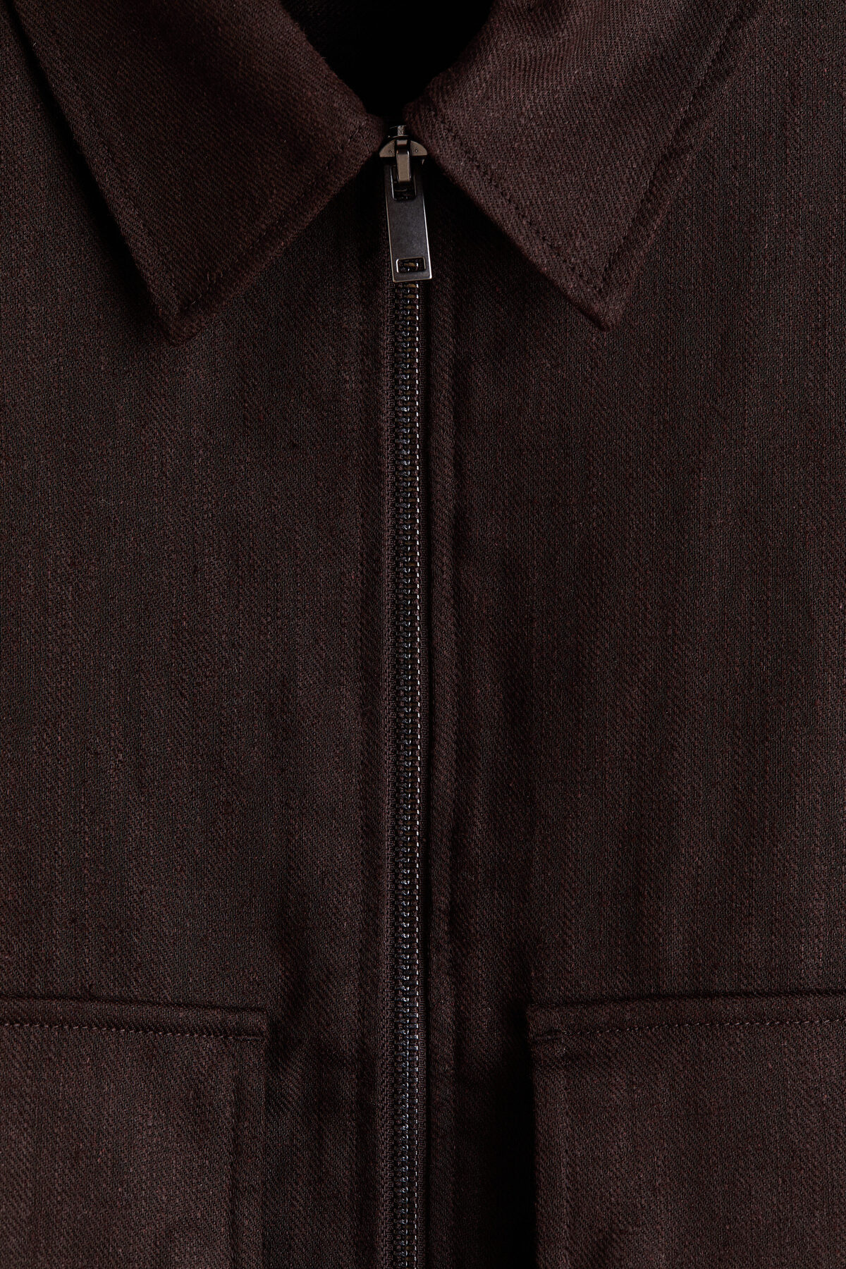 H&M Keten Karışımlı ve Fermuarlı Overshirt Gömlek görsel 7