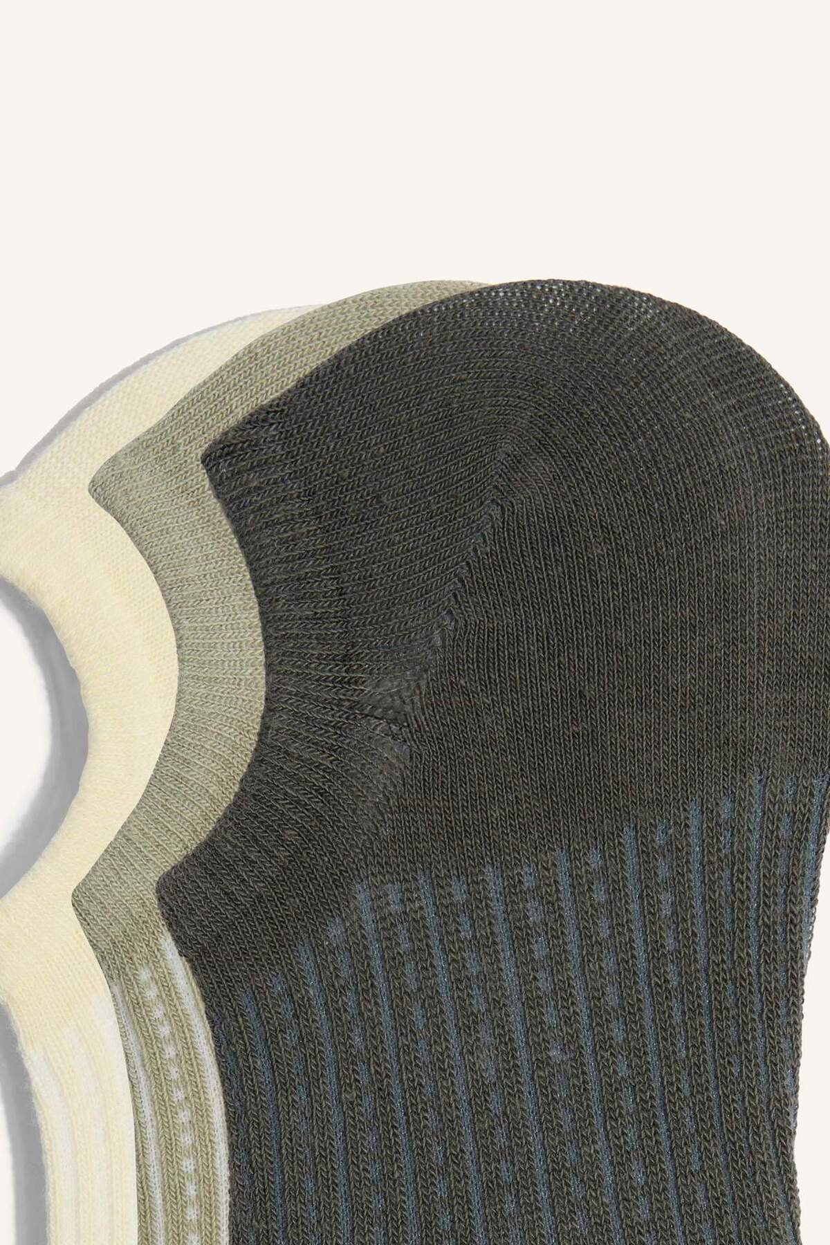 DeFacto Kadın Görünmez 3'lü Pamuklu Sneaker Çorap Z8628AZNS görsel 3