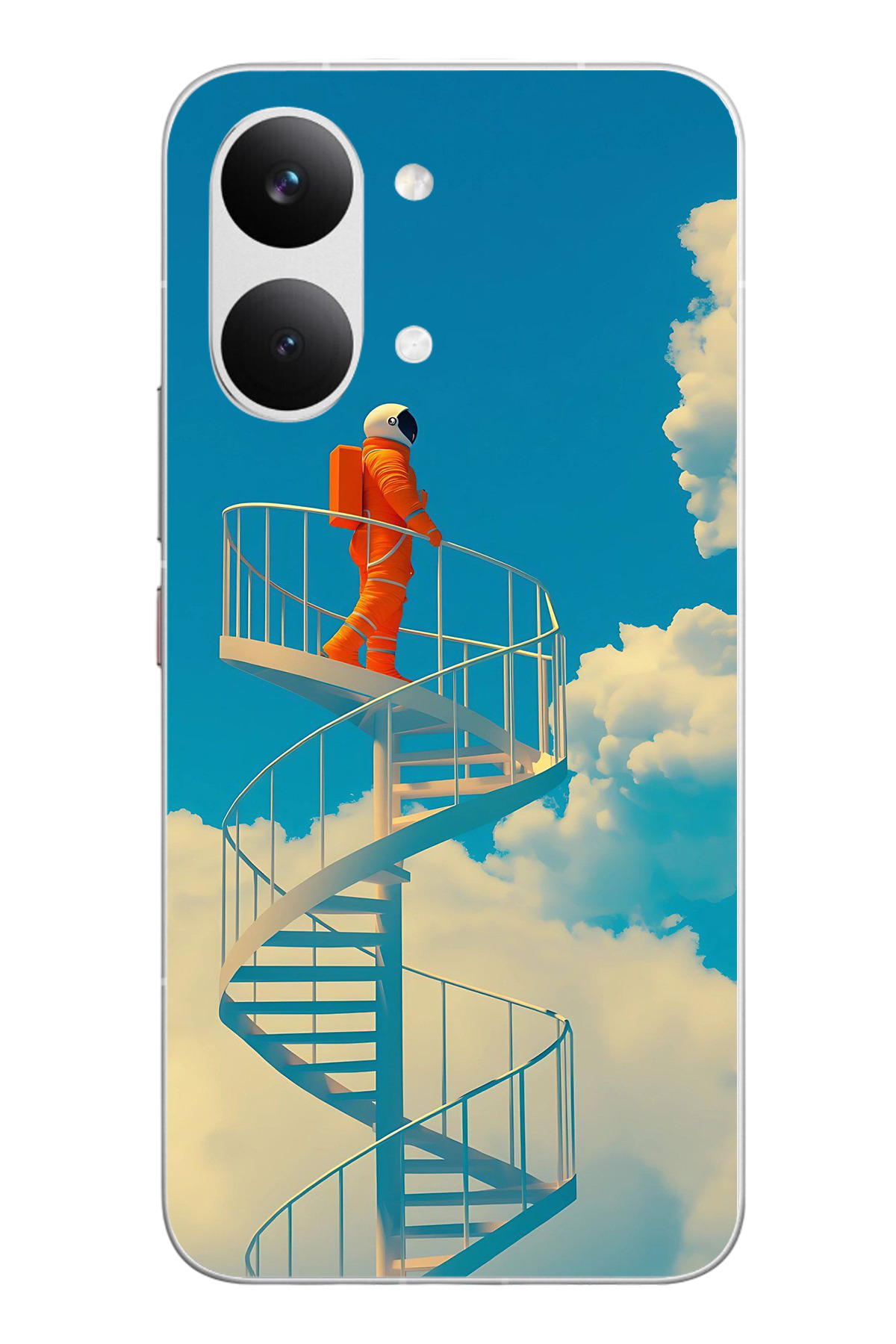 POCO X8 Pro Max Uyumlu Astronot Gökyüzü Baskılı Silikon Kılıf