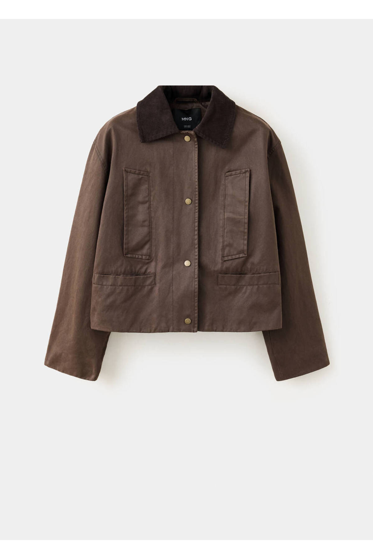 MANGO Woman Corduroy collar jacket görsel 3